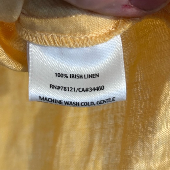 Eileen Fisher | Yellow Tunic with Embellished Neckline | Size Medium - Picture 3 of 4